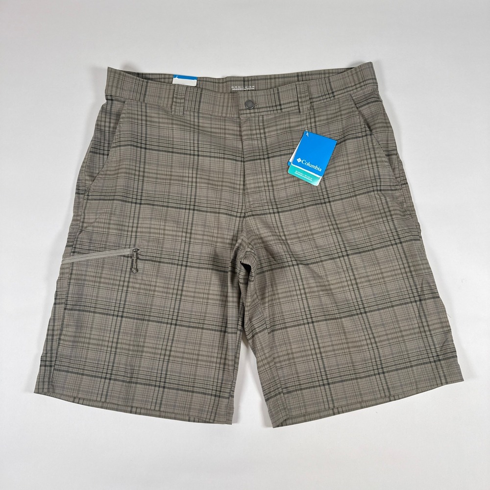 Columbia Shorts Mens 40 Brown Plaid‎ Curtis Creek Omni Wick Outdoor Gorpcore